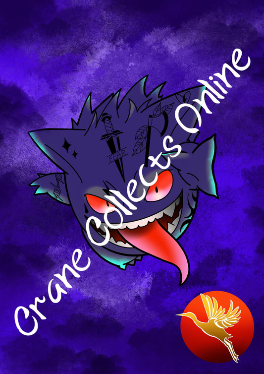 Gengar tattoo print Pokémon fan art A3