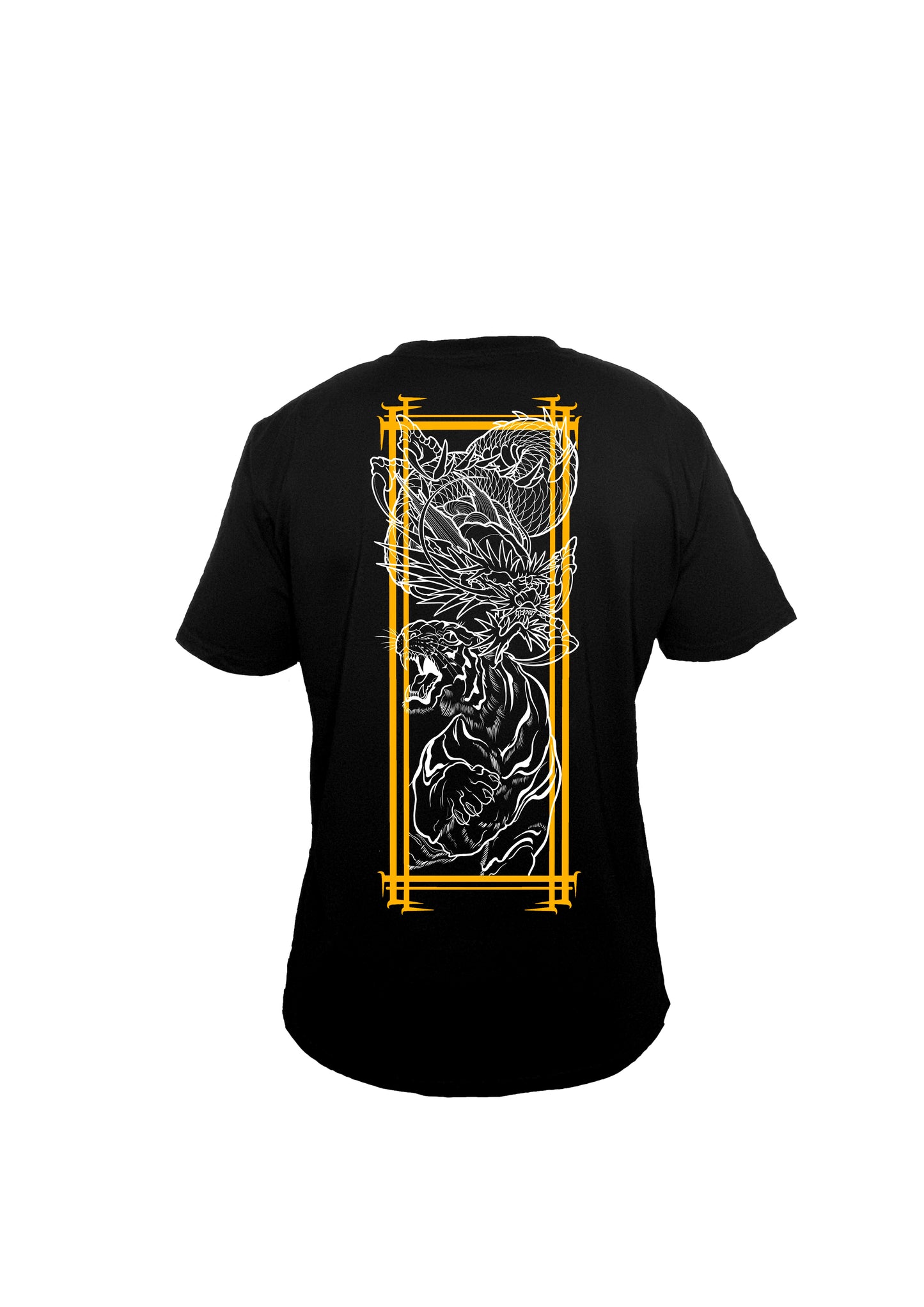 Dragon vs Tiger - black oversized fit t-shirt