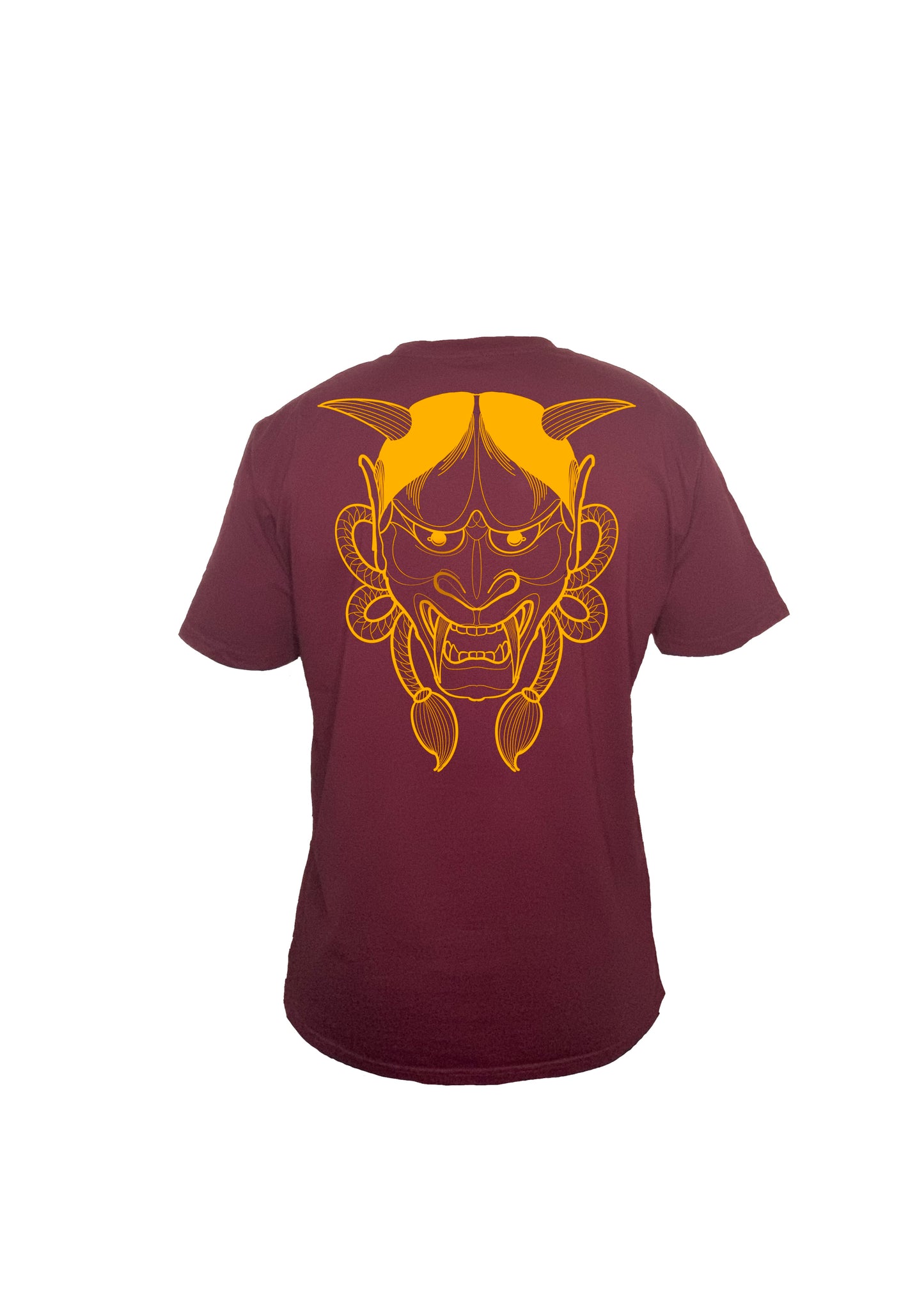 Hannya Mask - Maroon  oversized fit t-shirt